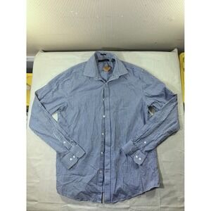 NWT Tommy Hilfiger Mens Slim Fit Blue Gingham Dress Shirt Size Medium